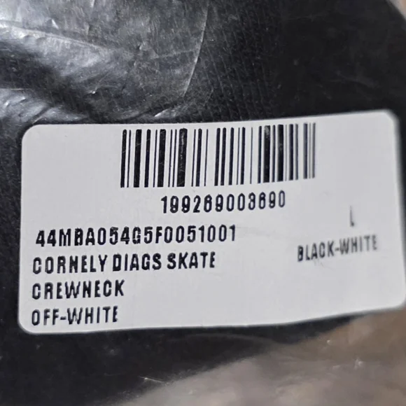 Off-White c/o Virgil Black Cornely Cotton Sweatshirt Size L Oversized Fit - Picture 6 of 7